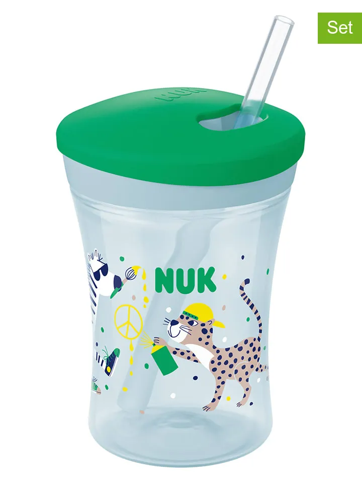 2DELIGE DRINKLEERSET GROEN/GEEL