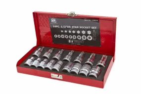 AOK 16-delige PROFI 1/2" interne en externe TORX doppenset
