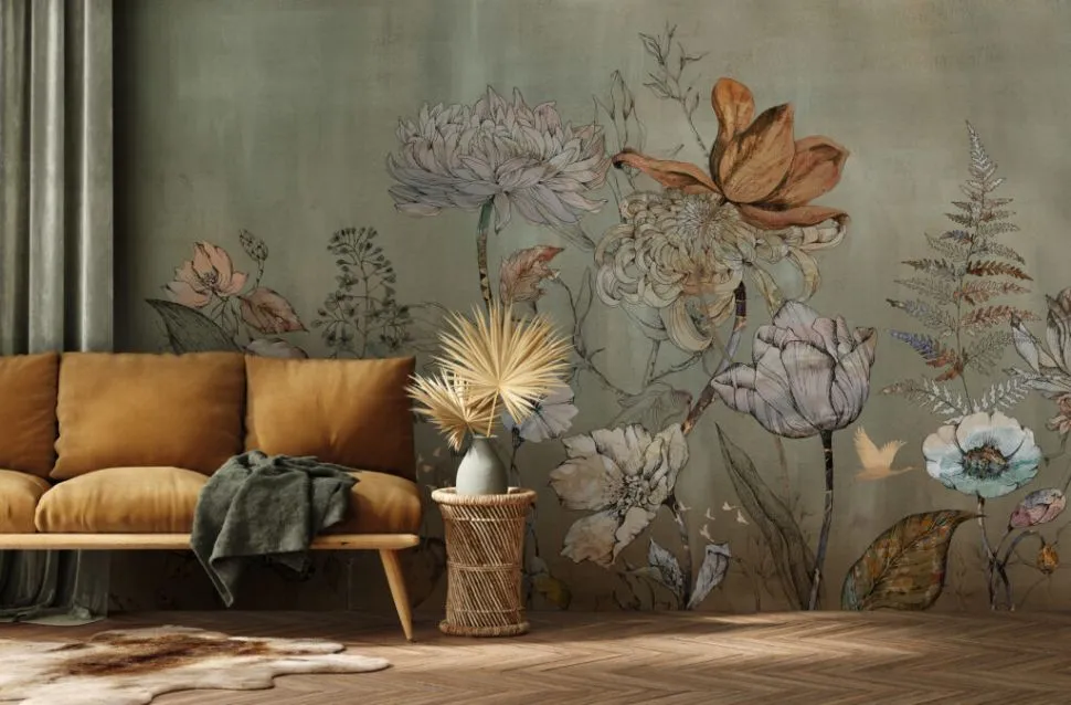 Behang Floral garden