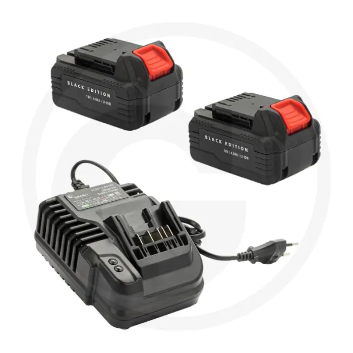 BLACK EDITION BLACK EDITION 2X ACCU 18 VOLT 4AH + LADER  2X 18V 4,0AH ACCU & 1X LADER