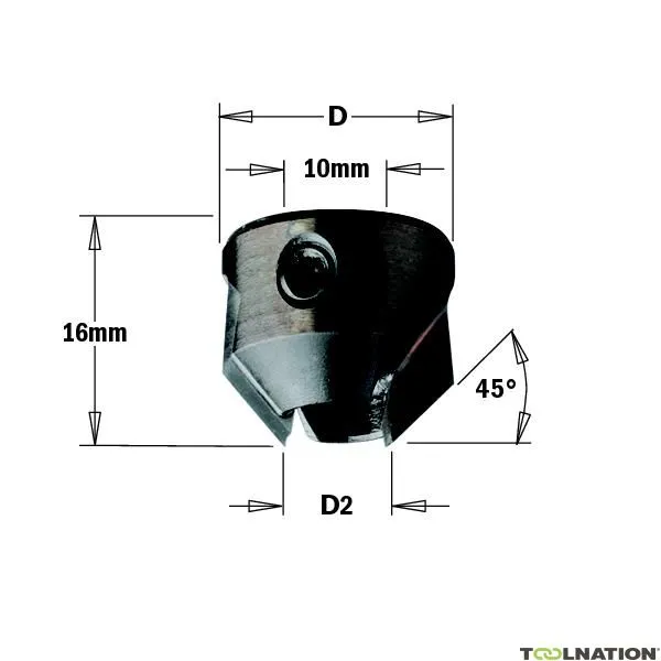 CMT 315.220.12 Opsteekverzinker 45° 22mm links