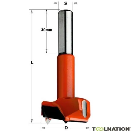 CMT 370.350.12 Cylinderkopboor 35mm, schacht 10x30, links