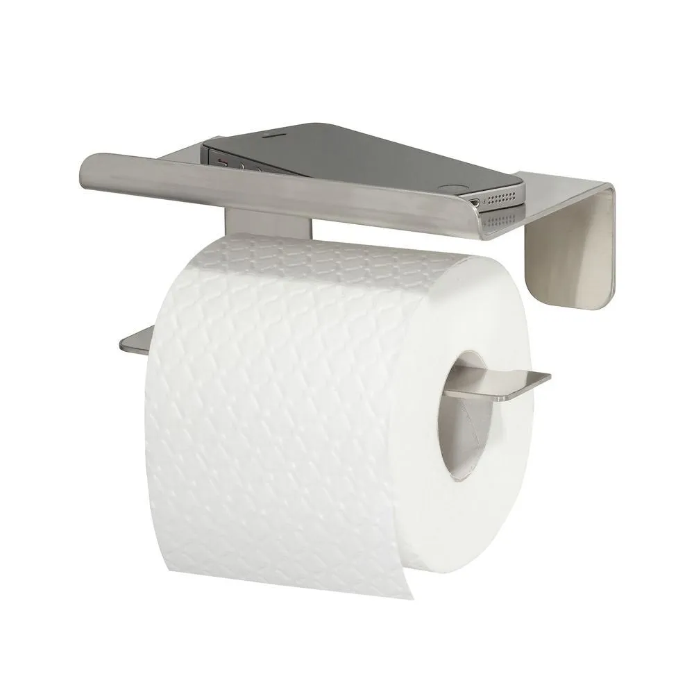 Colar Toiletrolhouder met planchet RVS geborsteld