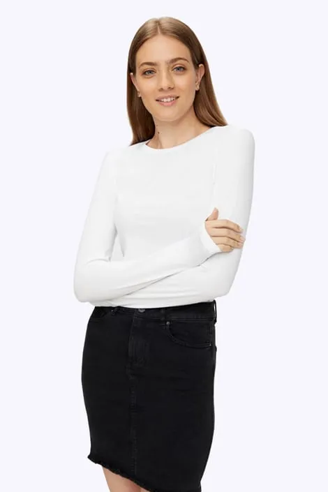DAMES TSHIRT PIECES SIRENE MET LANGE MOUW  ZWART
