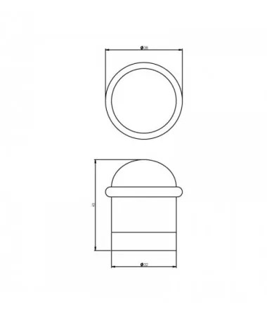 Deurstop met ring chroom