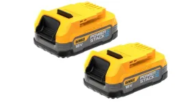 DEWALT set van 2 x batterijen 18V 1,7Ah POWERSTACK DCBP034E2
