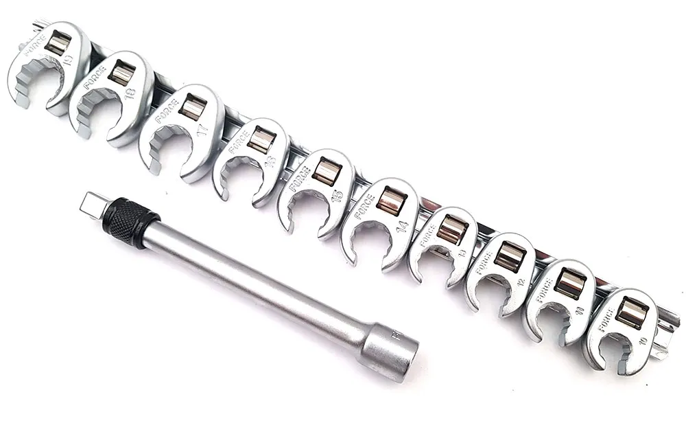 FORCE 51110 Crowfoot open ringsleutelset 11 delig