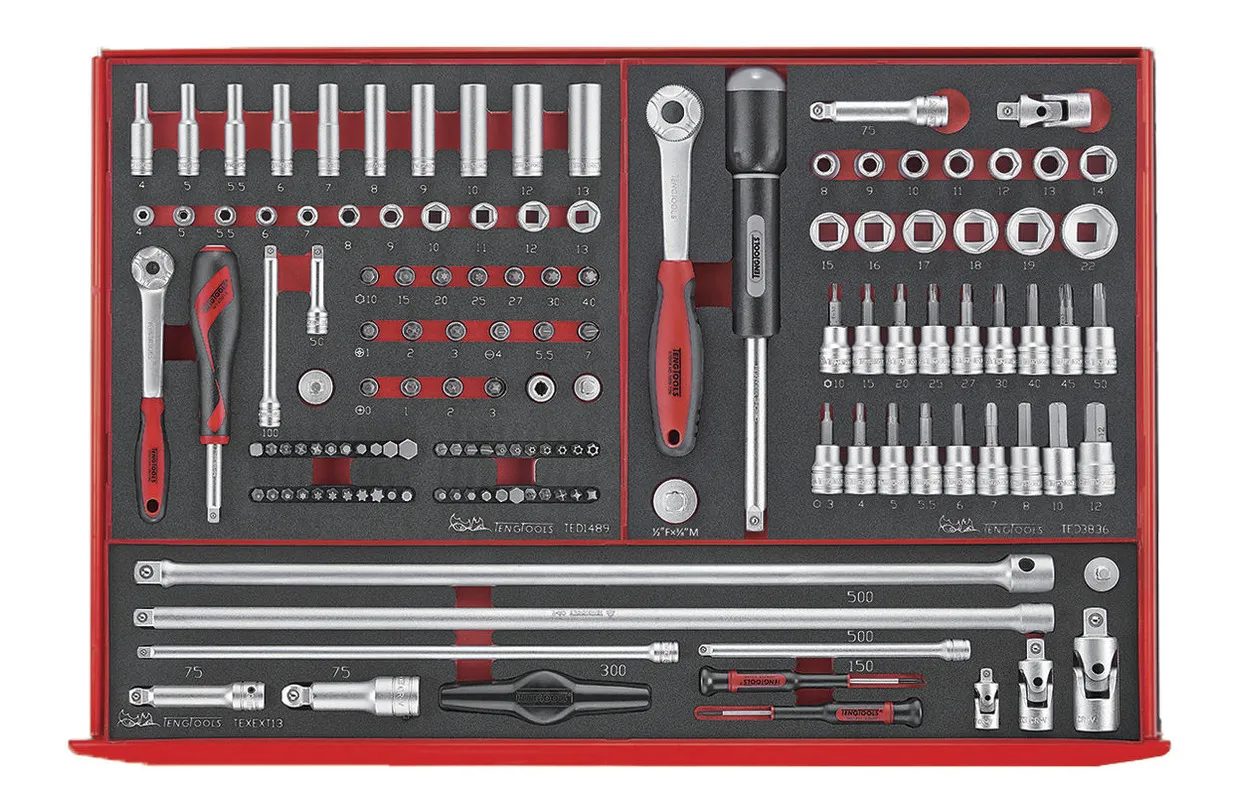 Gereedschapswagen black foam mega master set  Teng Tools