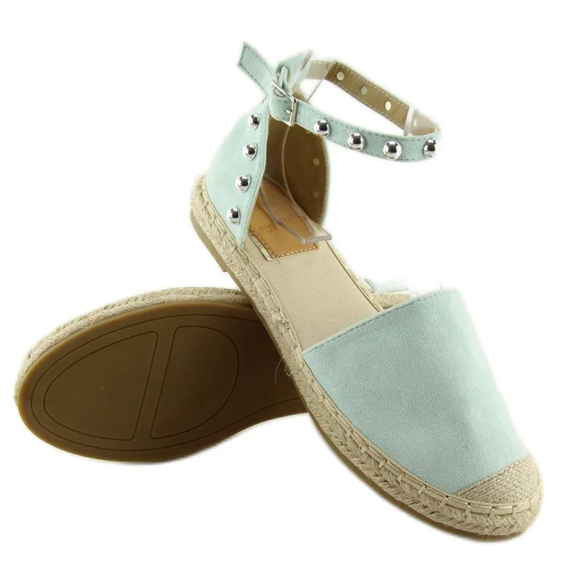 GROENE ESPADRILLES MET STUDS A636ESP1 GROEN BLAUW