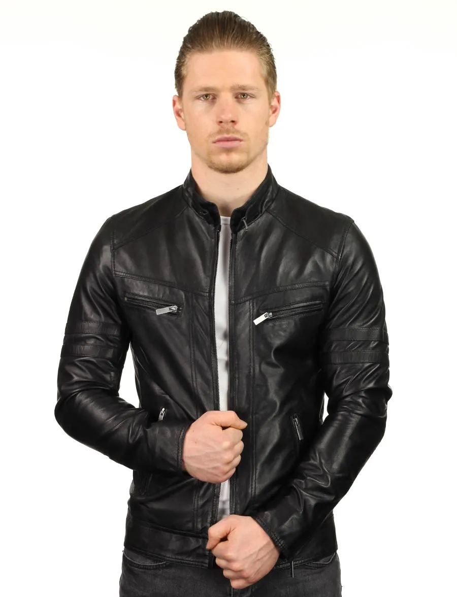 Heren jas leer TR43 zwart Versano