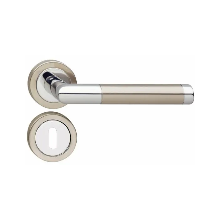 INTERSTEEL Deurkruk hoek 90 + rozet + sleutelplaatjes chroom/mat nikkel ATP