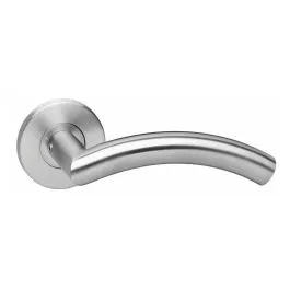 INTERSTEEL Deurkruk Lisa/hoek 90°op rond rozet 55mm plus 7mm nokken RVS EN1906/4
