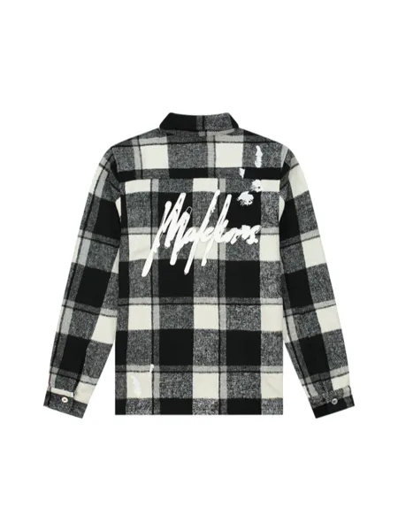 MALELIONS MALELIONS FLANNEL OVERSHIRT  BLACK/WHITE