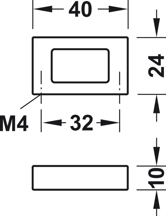 MEUBELGREPEN, GREEP VAN ZINKALUMINIUMLEGERING, HOEKIG