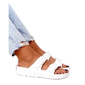 NEWS Witte Stacy rubberen damesslippers