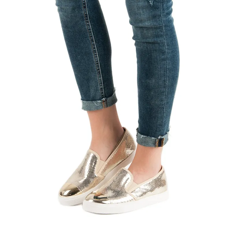 Queen Bee Gouden instapsneakers