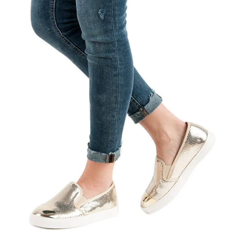 Queen Bee Gouden instapsneakers