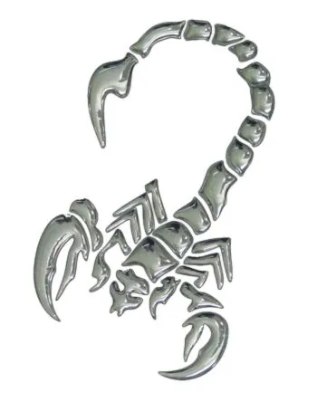 Schorpioen 3d chroom sticker 11x8,5