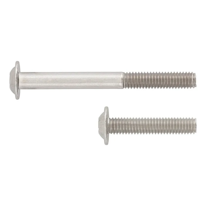 SCHROEF MET AFGEVLAKTE BOLKOP, MET KRAAG EN BINNENZESKANT ISO 73802, RVS A2070, BLANK