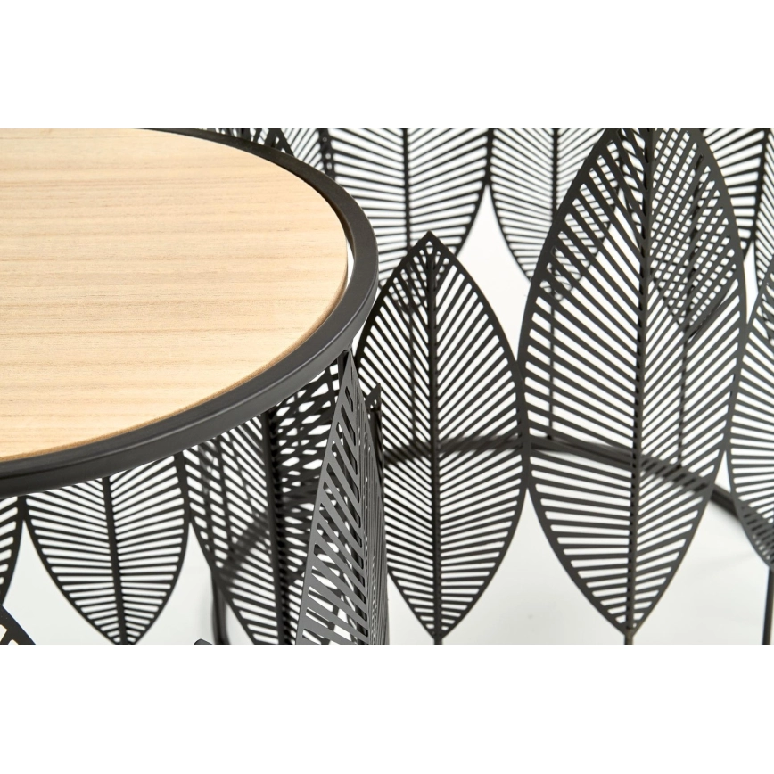 SET 2x Koffie Tafel FOLLA diameter 33/40 cm zwart