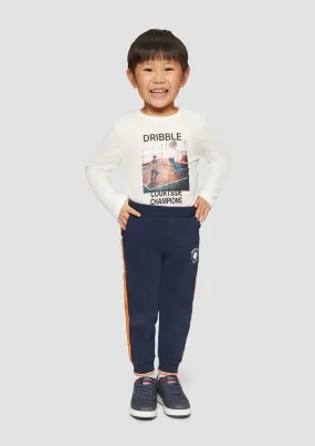 s.Oliver Joggingbroek met rubberen print en contraststrepen