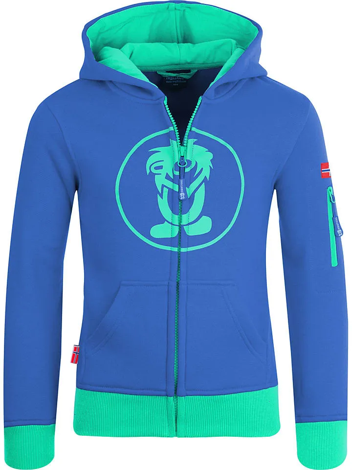 Sweatvest "Sortland" blauw/groen