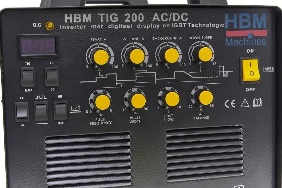 TIG 200 AC / DC Inverter Met Digitaal Display en IGBT Technologie