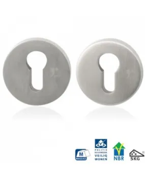 Veiligheidsrozet rond 54 mm SKG*** RVS geborsteld - RVS geborsteld