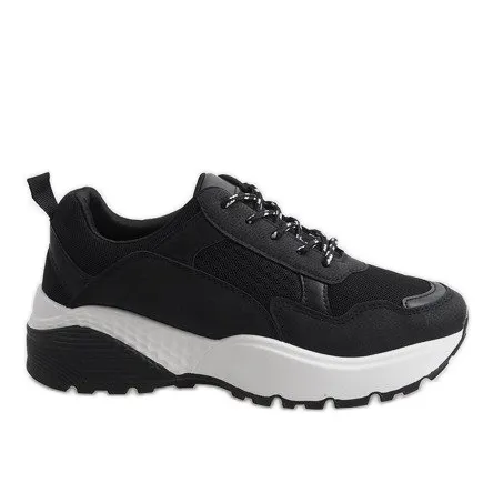 Zwarte modieuze sportschoenen LT017