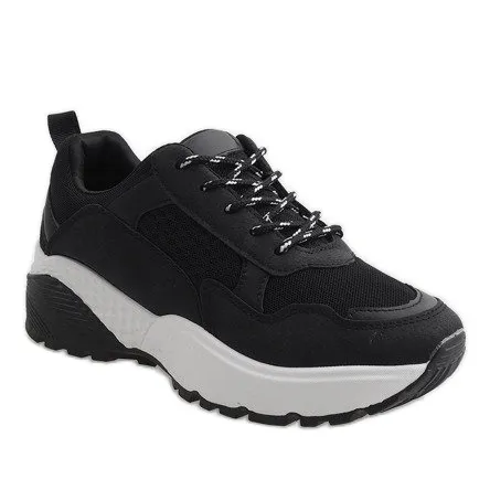 Zwarte modieuze sportschoenen LT017